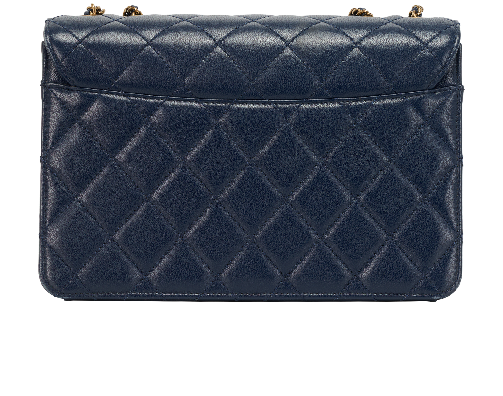 Beauty Lock Flap, &pound;2,500, Handbags, Navy, Leather, Back view